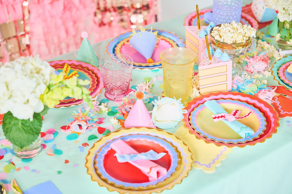 Rainbow Ric Rac Assorted Dessert Plates (10 count)