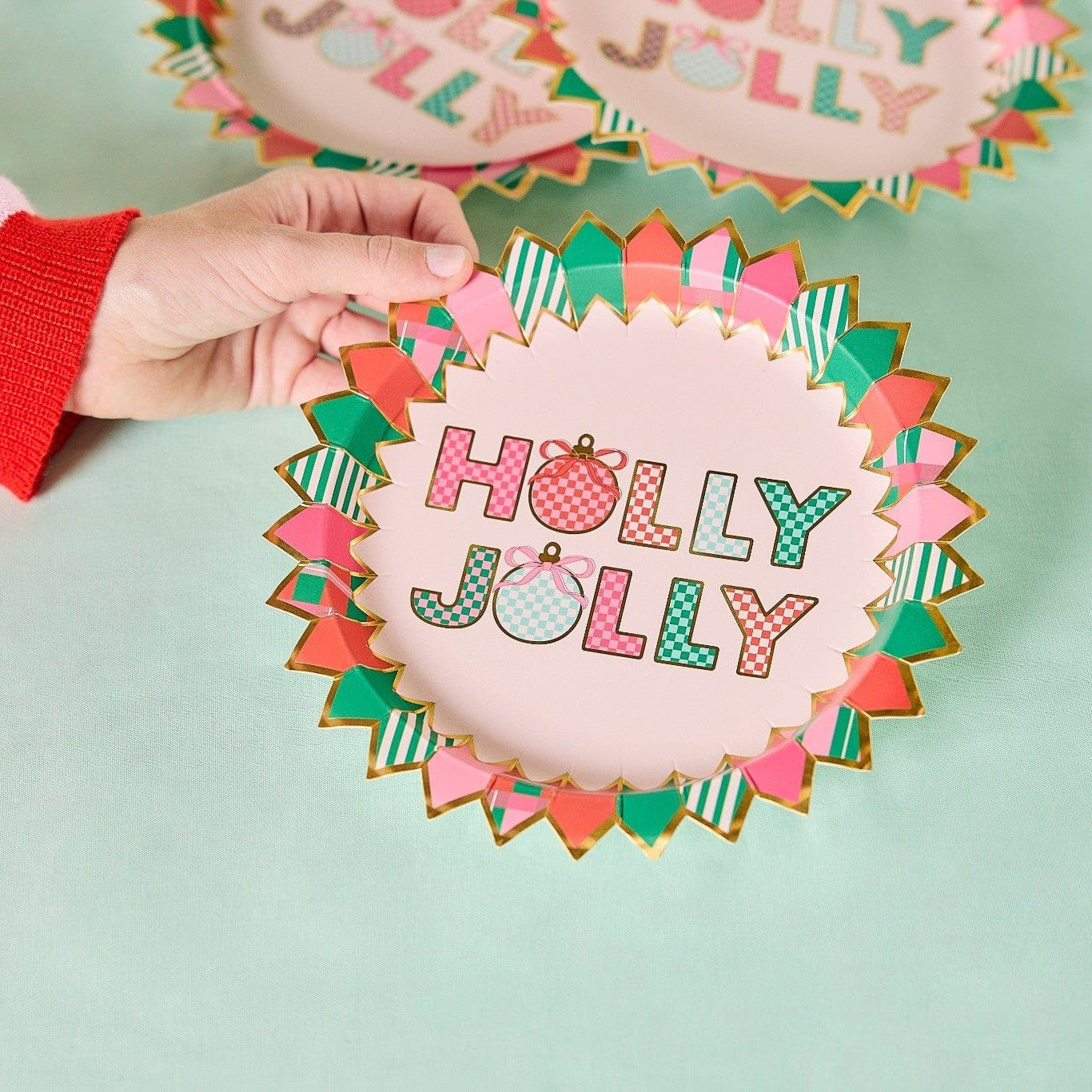 Holly Jolly Christmas Dessert Plates (10 count)