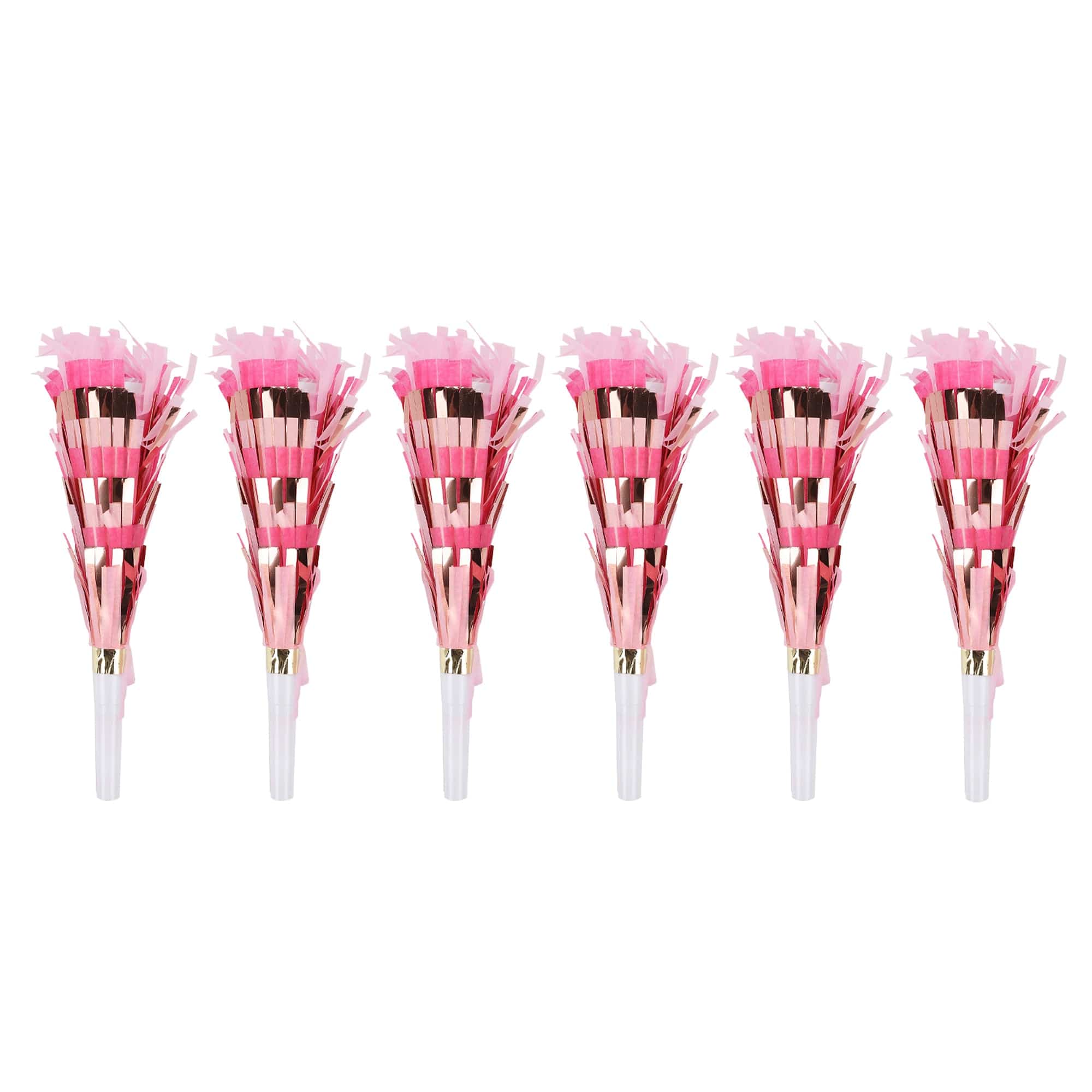 Pop of Pink Confetti Party Blowers (6 ct)