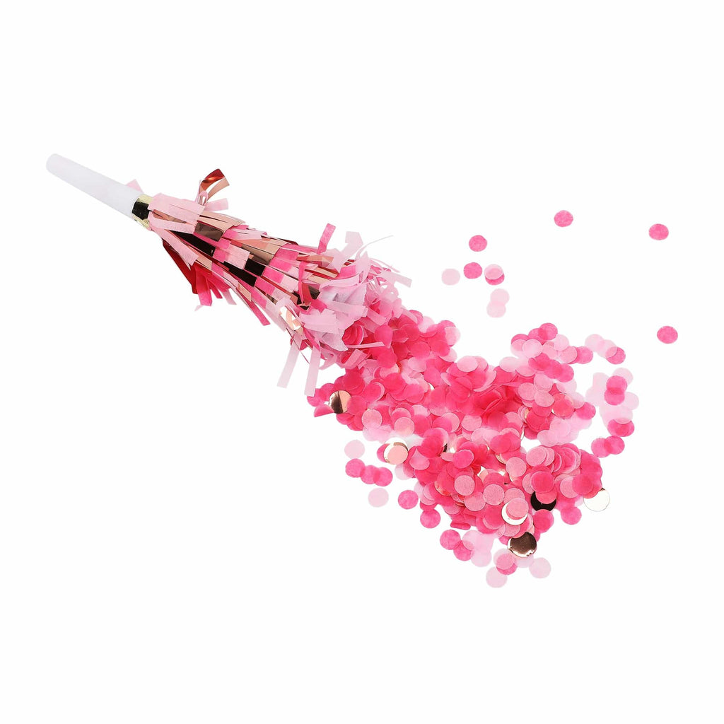 Pop of Pink Confetti Party Blowers (6 ct)