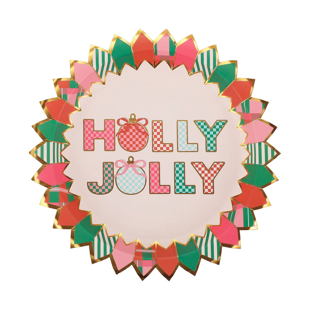 Holly Jolly Christmas Dessert Plates (10 count)