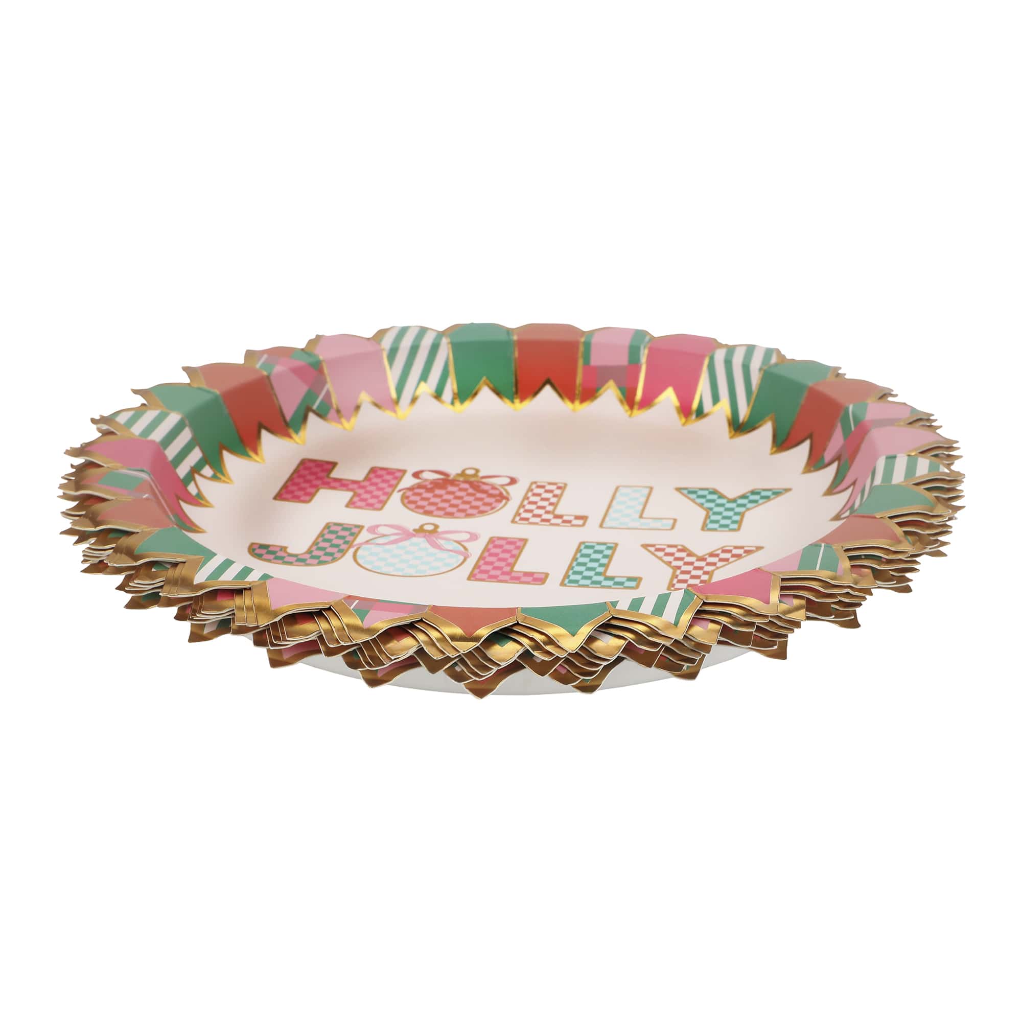 Holly Jolly Christmas Dessert Plates (10 count)
