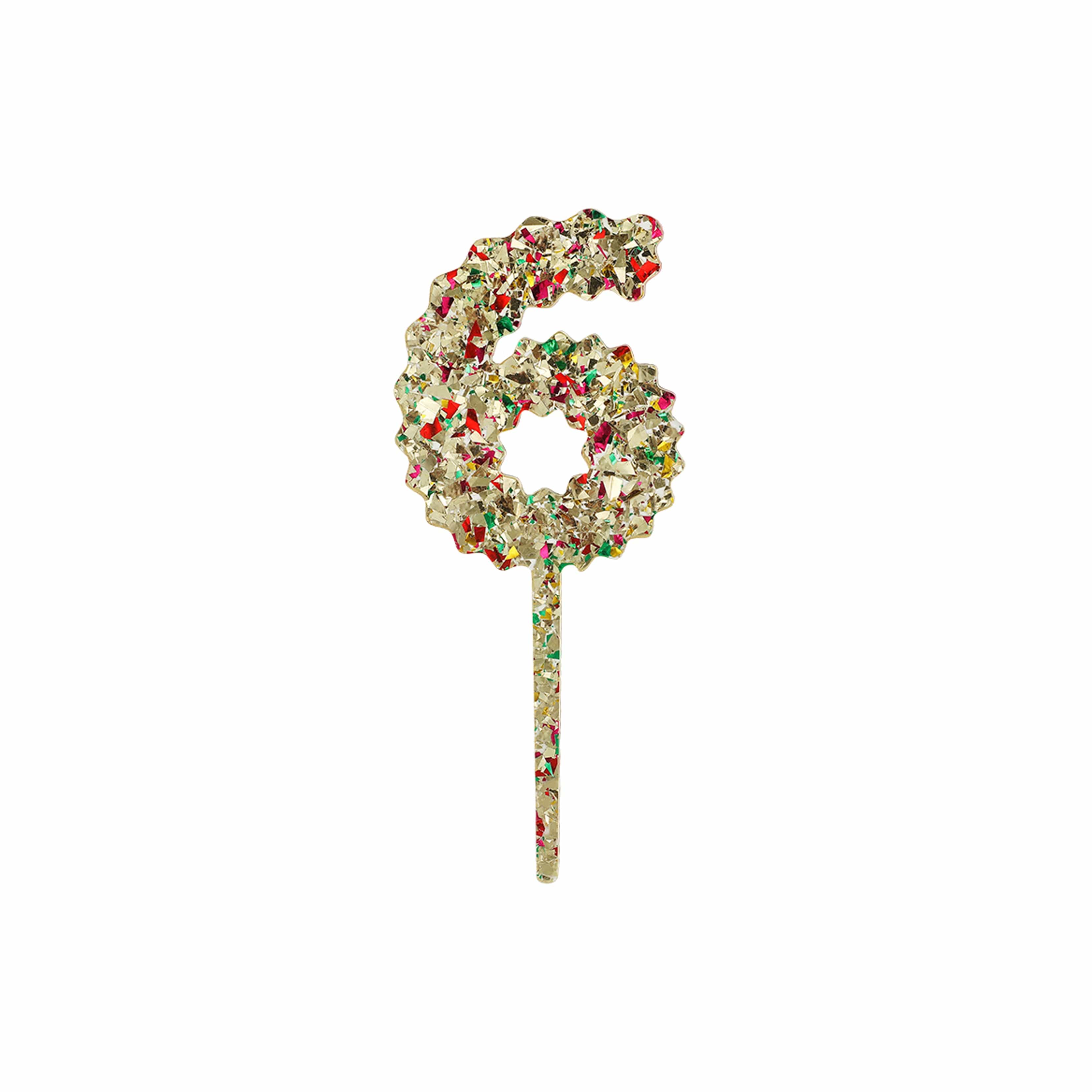 Gold Confetti Number Cake Toppers: 0-9
